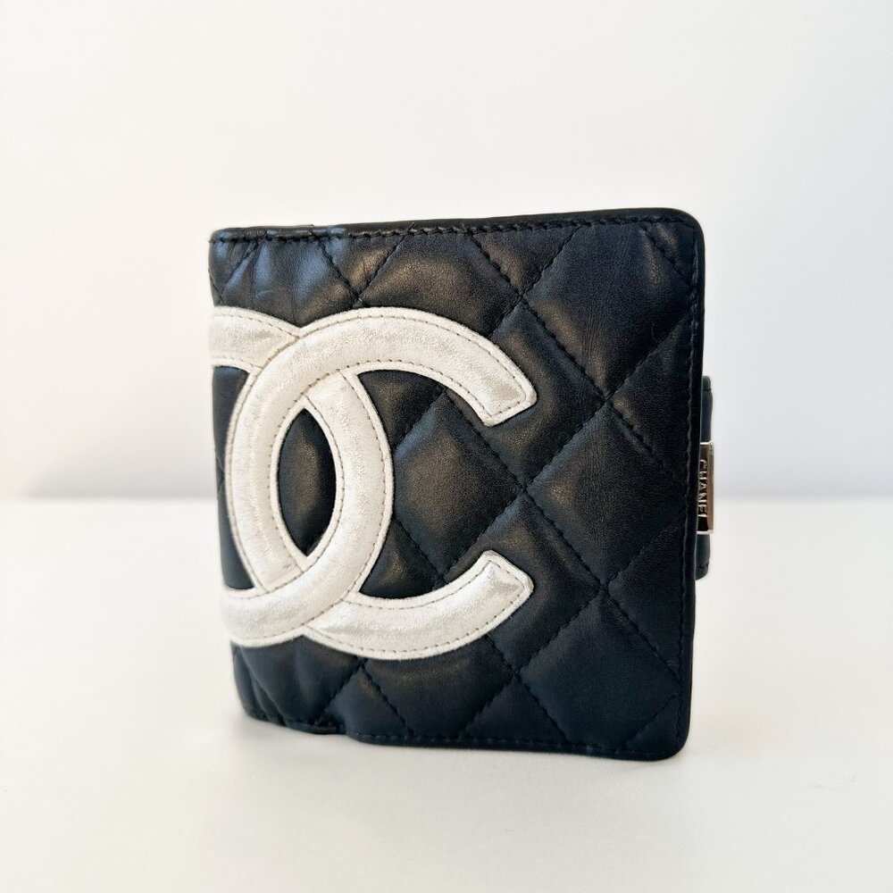 Chanel Quilted Black and White Wallet
